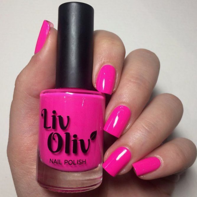 Psychedelic swatch - bright neon pink gloss top coat