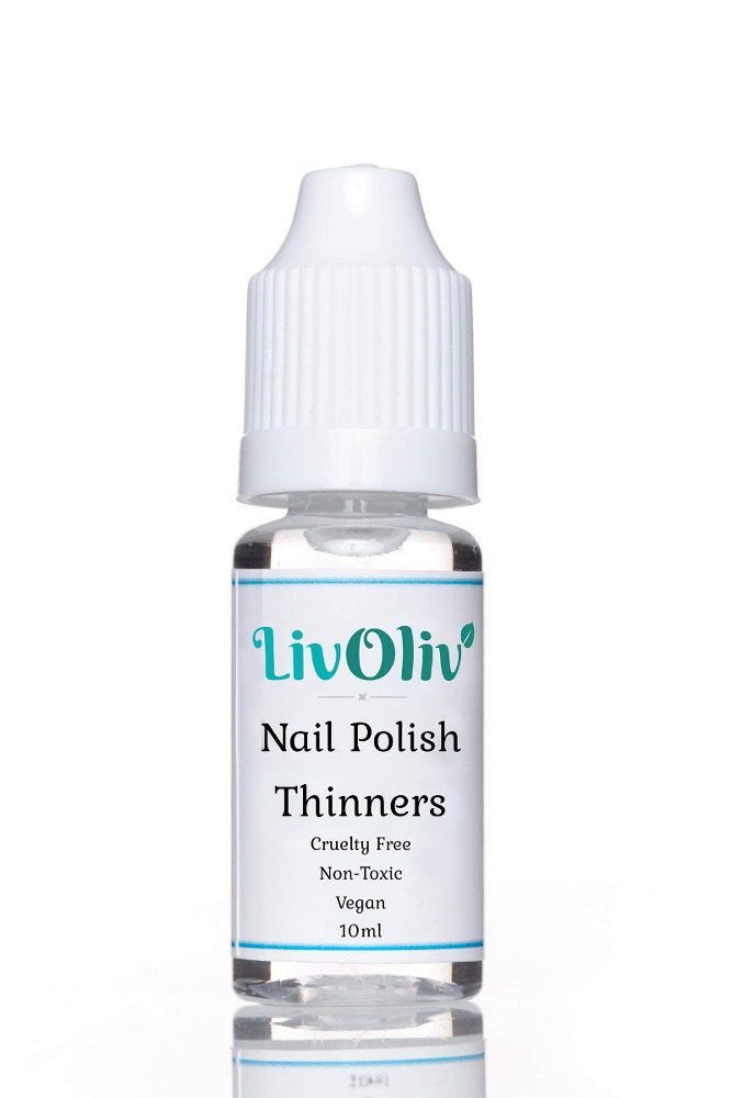 LivOliv Nail Polish Thinner bottle against white background